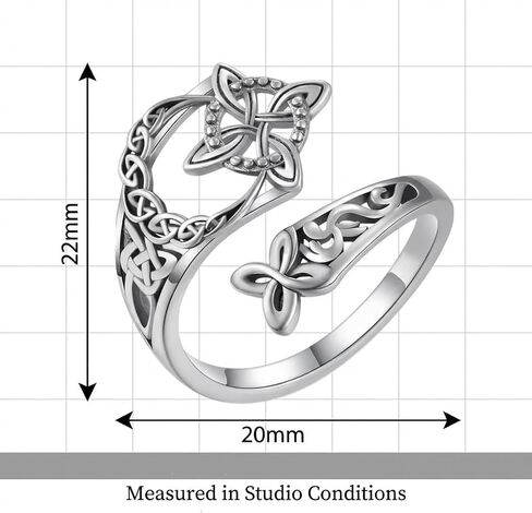 Silver Celtic Witches Knot Ring for Women, Adjustable Open Knuckle Thumb Rings, Irish Witch Knot Jewelry Protection Amulet, Anniversary Birthday Gift for Her, Silver Tone One Size in Saudi Arabia