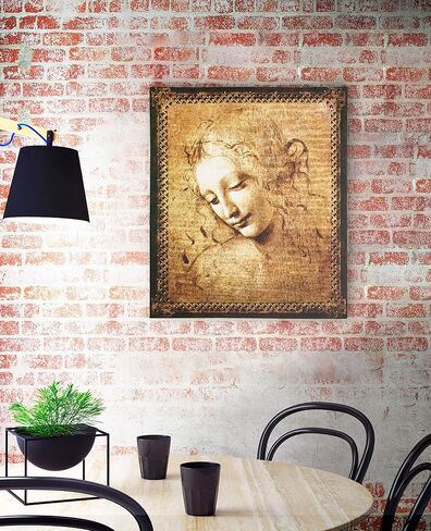 Head of a Woman by Leonardo da Vinci | Woven Tapestry Wall Art Hanging | Renaissance Oil Painting Masterpiece ??La Scapigliata? | 100% Cotton USA Size 53x45 in Saudi Arabia