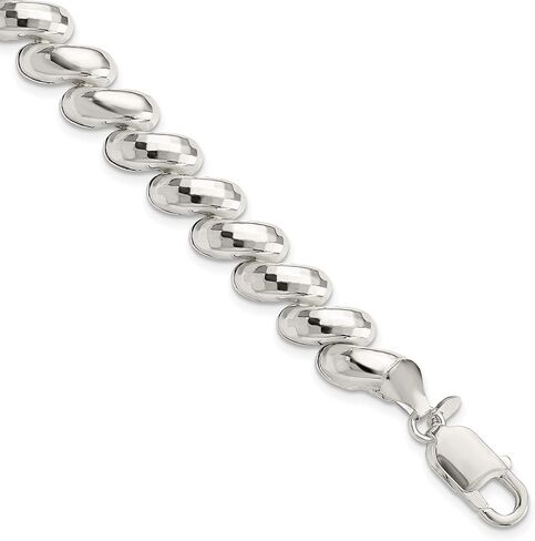 Precious Accents Sterling Silver Fancy Diamond-cut San Marco Bracelet in Saudi Arabia