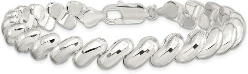 Precious Accents Sterling Silver Fancy Diamond-cut San Marco Bracelet in Saudi Arabia