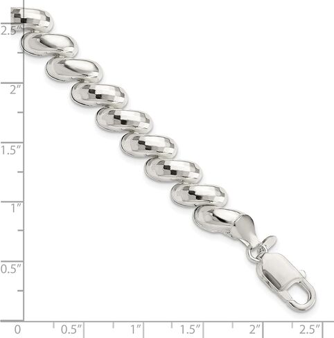 Precious Accents Sterling Silver Fancy Diamond-cut San Marco Bracelet in Saudi Arabia