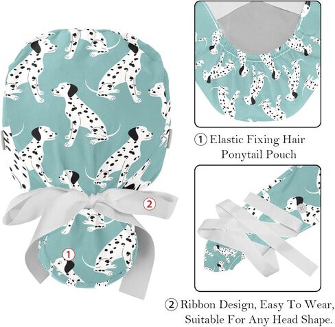 2 PCS Bouffant Cap with Button Ponytail Pouch Working Cap Sweatband Adjustable Surgical Cap Arrows in Saudi Arabia