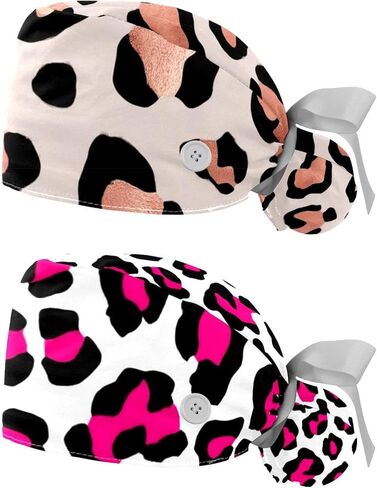 2 PCS Bouffant Cap with Button Ponytail Pouch Working Cap Sweatband Adjustable Surgical Cap Arrows in Saudi Arabia