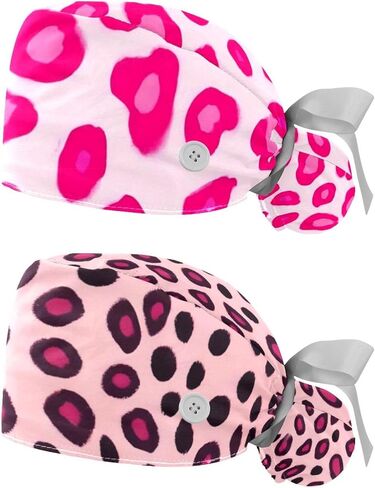 2 PCS Bouffant Cap with Button Ponytail Pouch Working Cap Sweatband Adjustable Surgical Cap Arrows in Saudi Arabia