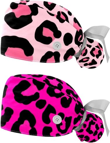 2 PCS Bouffant Cap with Button Ponytail Pouch Working Cap Sweatband Adjustable Surgical Cap Arrows in Saudi Arabia