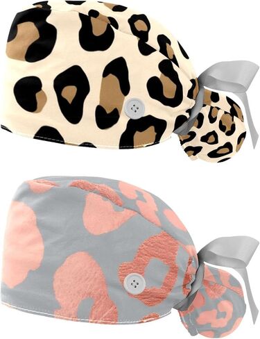 2 PCS Bouffant Cap with Button Ponytail Pouch Working Cap Sweatband Adjustable Surgical Cap Arrows in Saudi Arabia