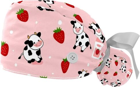 2 PCS Bouffant Cap with Button Ponytail Pouch Working Cap Sweatband Adjustable Surgical Cap Arrows in Saudi Arabia