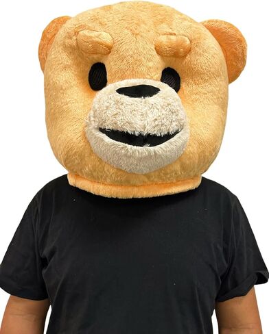 Lormaka Teddy Bear Mascot Head Costume Plush Animal Head Mask Halloween Party Cosplay Dress in Saudi Arabia