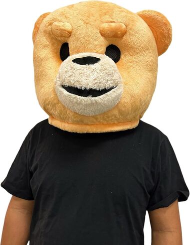 Lormaka Teddy Bear Mascot Head Costume Plush Animal Head Mask Halloween Party Cosplay Dress in Saudi Arabia
