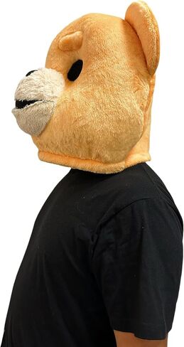 Lormaka Teddy Bear Mascot Head Costume Plush Animal Head Mask Halloween Party Cosplay Dress in Saudi Arabia