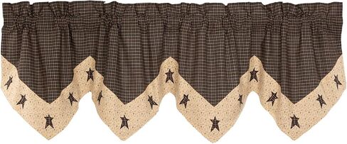 ستارة ريفية من العلامات التجارية VHC Kettle Grove Star Valance مقاس 20 × 72، كريمية in Kuwait