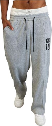 SHENHE Men's Graphic Sweatpants Open Bottom Drawstring Workout Casual Sweatpants with Pockets in Kuwait