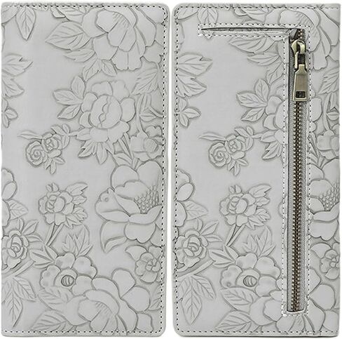 Wallet Women Slim Thin RFID Blocking Bifold Floral Minimalist Vegan Leather Card Holder with Zipper Pocket ID Window in Saudi Arabia