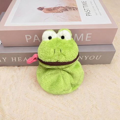 Frog Coin Purse Keychain | Creative Portable Mini Wallet for Women, Kawaii Plush Change Pouch with Zipper, Ideal Gift for Girls and Women in Saudi Arabia