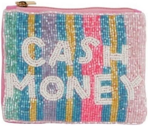 Ladies Fully Beaded "CASH MONEY"Theme Coin Purse in Kuwait