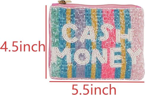 Ladies Fully Beaded "CASH MONEY"Theme Coin Purse in Kuwait