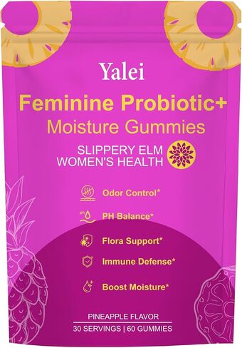 Slippery Kitty Gummies | her Juicy Feminine probiotics Gummies | Support pH Balance & Digestive Health, Slippery Elm for Women | 60 Count | Pineapple Flavor in Saudi Arabia