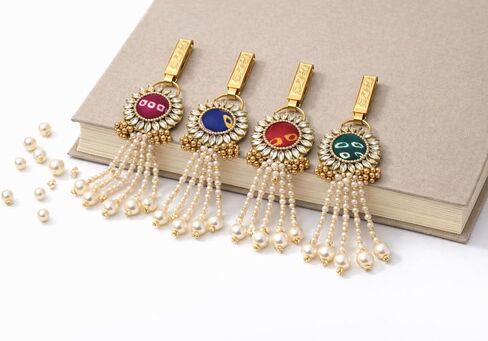 Matrika Hand Made Saari Key Chain | Satka for Haldi Kumkum | Set of 4 Saari| Chain Pasupu kumkum | Tamboolam | Return Gift | B_Satka1 in Saudi Arabia