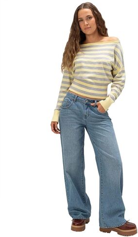 Rsq Womens Fold Over Waistband Baggy Jeans in Saudi Arabia