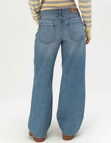 Rsq Womens Fold Over Waistband Baggy Jeans in Saudi Arabia