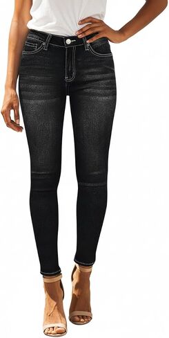 Women's Denim Pants Classic Stretch Skinny Shaping Mid Rise Work Jeans in Saudi Arabia