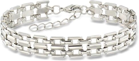 Ross-Simons Sterling Silver-Plated Panther-Link Bracelet. 7 inches in Kuwait