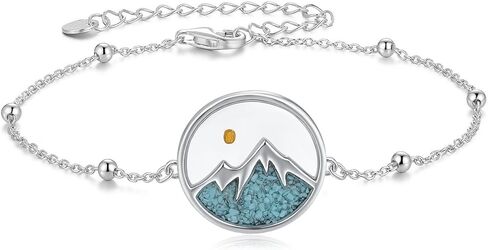 SNOWELLE Mountain Mustard Seed Bracelet S925 Sterling Silver Mountain Turquoise Bracelet Jewelry Gift for Women Men in Saudi Arabia