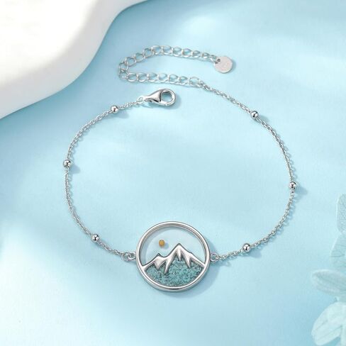 SNOWELLE Mountain Mustard Seed Bracelet S925 Sterling Silver Mountain Turquoise Bracelet Jewelry Gift for Women Men in Saudi Arabia