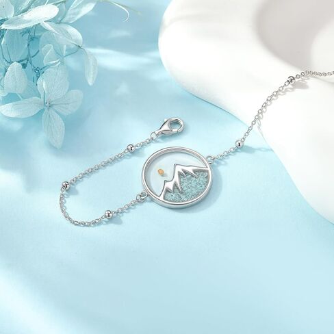 SNOWELLE Mountain Mustard Seed Bracelet S925 Sterling Silver Mountain Turquoise Bracelet Jewelry Gift for Women Men in Saudi Arabia