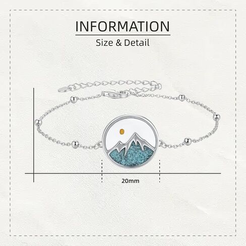 SNOWELLE Mountain Mustard Seed Bracelet S925 Sterling Silver Mountain Turquoise Bracelet Jewelry Gift for Women Men in Saudi Arabia