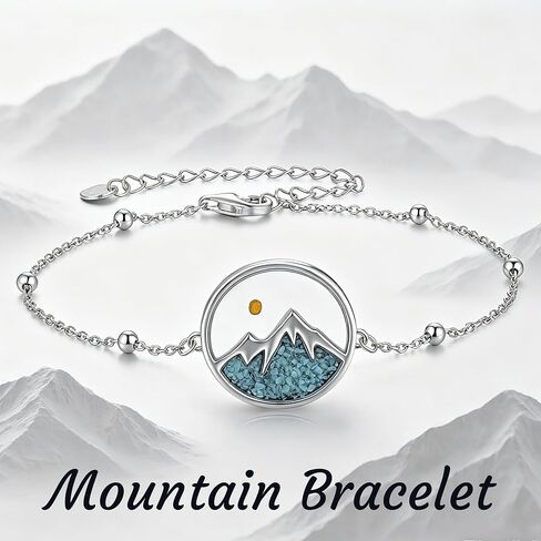 SNOWELLE Mountain Mustard Seed Bracelet S925 Sterling Silver Mountain Turquoise Bracelet Jewelry Gift for Women Men in Saudi Arabia