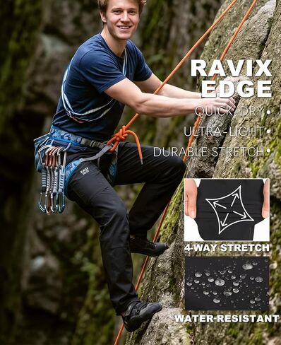 Men's Hiking Pants Lightweight Water Resistant Durable Pants Wrinkle-Free 4-Way Stretch Windproof Outdoor Apparel in Kuwait