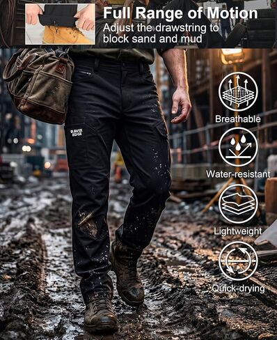 Men's Hiking Pants Lightweight Water Resistant Durable Pants Wrinkle-Free 4-Way Stretch Windproof Outdoor Apparel in Kuwait