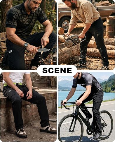 Men's Hiking Pants Lightweight Water Resistant Durable Pants Wrinkle-Free 4-Way Stretch Windproof Outdoor Apparel in Kuwait
