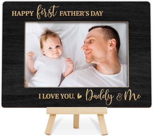 Dad Picture Frame, Fathers Day Birthday Gifts, Daddy and Me Keepsake Frames, 4x6 First Time Dad Frame for Tabletop Display Photo Insert - M09 in Saudi Arabia