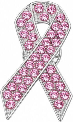 Funny Pink Ribbon Pin - Enamel Cancer Awareness Pins Brooch for Backpacks, Jackets, Hats. Breast Cancer Awareness Brooches Gift for Supporters, Friends in Saudi Arabia