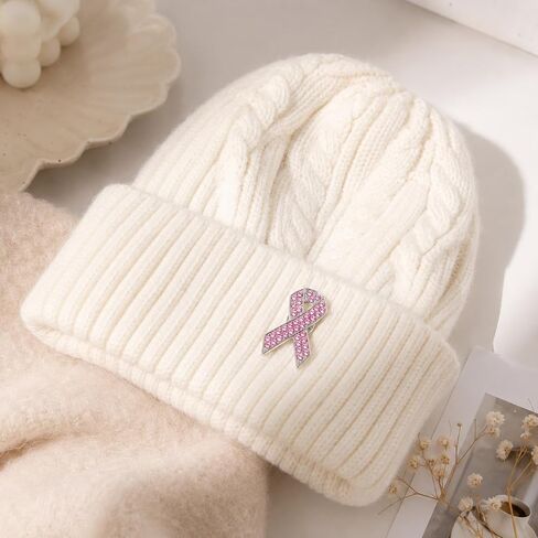 Funny Pink Ribbon Pin - Enamel Cancer Awareness Pins Brooch for Backpacks, Jackets, Hats. Breast Cancer Awareness Brooches Gift for Supporters, Friends in Saudi Arabia