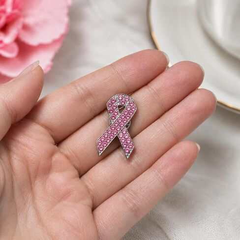 Funny Pink Ribbon Pin - Enamel Cancer Awareness Pins Brooch for Backpacks, Jackets, Hats. Breast Cancer Awareness Brooches Gift for Supporters, Friends in Saudi Arabia