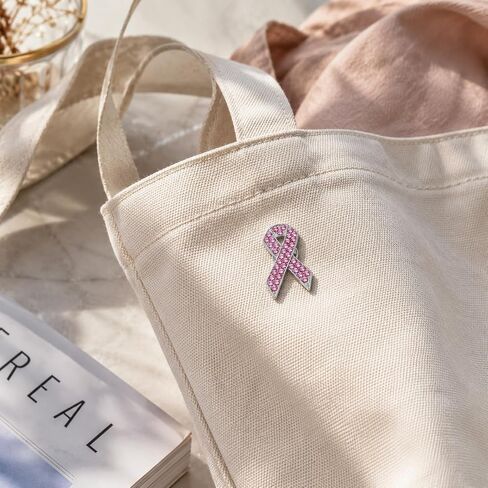 Funny Pink Ribbon Pin - Enamel Cancer Awareness Pins Brooch for Backpacks, Jackets, Hats. Breast Cancer Awareness Brooches Gift for Supporters, Friends in Saudi Arabia