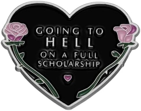 Going To Hell on a Full Scholarship Brooch Pins Badge for Women Men Clothing Bags Jackets Hat Accessory Decoration 2 Pcs in Saudi Arabia