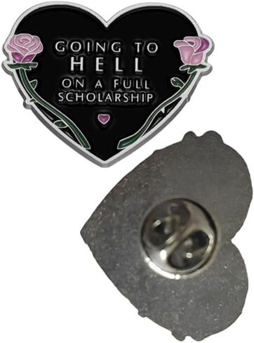 Going To Hell on a Full Scholarship Brooch Pins Badge for Women Men Clothing Bags Jackets Hat Accessory Decoration 2 Pcs in Saudi Arabia