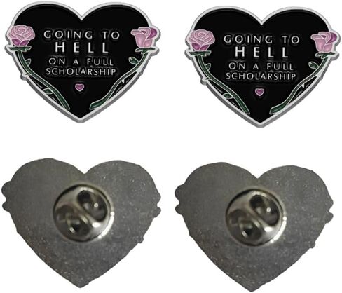 Going To Hell on a Full Scholarship Brooch Pins Badge for Women Men Clothing Bags Jackets Hat Accessory Decoration 2 Pcs in Saudi Arabia