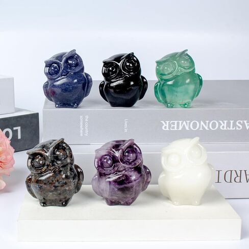 2 Inch Owl Figurine Handcrafted,Flame Stone Healing Crystal Animal Sculpture,Home Decor Unique Gift for Collectors,Crystal Artwork Nature Lovers Birthday Anniversary Present Spiritual Gift in Saudi Arabia