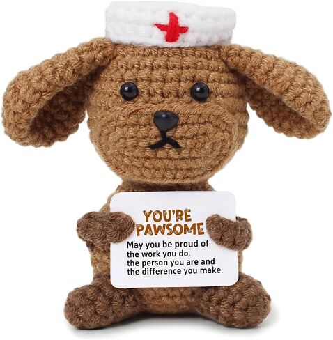 Nurse Appreciation Gifts for Women, Positive Crochet Dog Nurse Graduation Gift, Thank You Gift for Nursing Student Graduation, Preceptor & Nurse Practitioner in Saudi Arabia