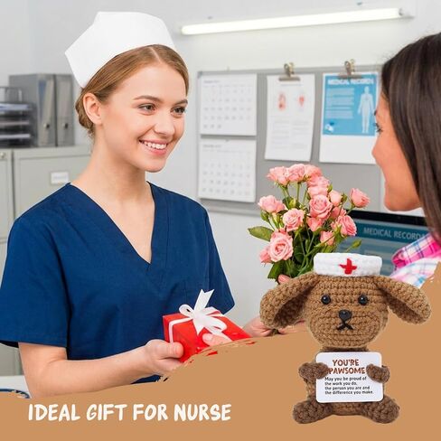 Nurse Appreciation Gifts for Women, Positive Crochet Dog Nurse Graduation Gift, Thank You Gift for Nursing Student Graduation, Preceptor & Nurse Practitioner in Saudi Arabia