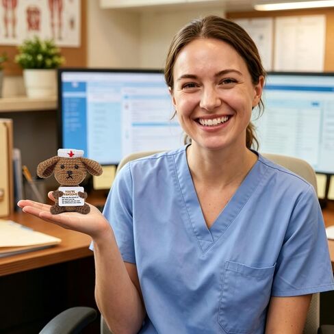 Nurse Appreciation Gifts for Women, Positive Crochet Dog Nurse Graduation Gift, Thank You Gift for Nursing Student Graduation, Preceptor & Nurse Practitioner in Saudi Arabia