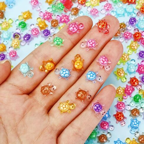 200 PCS Luminous Mini Resin Turtles, Tiny Sea Turtle Glow in the Dark Hide Small Figures Miniature Plastic Ocean Animal for Fairy Garden Micro Landscaping Dollhouse Home Decor Crafts in Kuwait