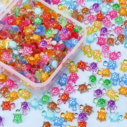 200 PCS Luminous Mini Resin Turtles, Tiny Sea Turtle Glow in the Dark Hide Small Figures Miniature Plastic Ocean Animal for Fairy Garden Micro Landscaping Dollhouse Home Decor Crafts in Kuwait