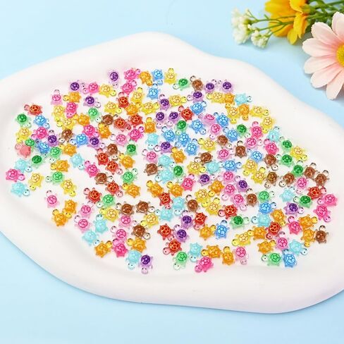 200 PCS Luminous Mini Resin Turtles, Tiny Sea Turtle Glow in the Dark Hide Small Figures Miniature Plastic Ocean Animal for Fairy Garden Micro Landscaping Dollhouse Home Decor Crafts in Kuwait