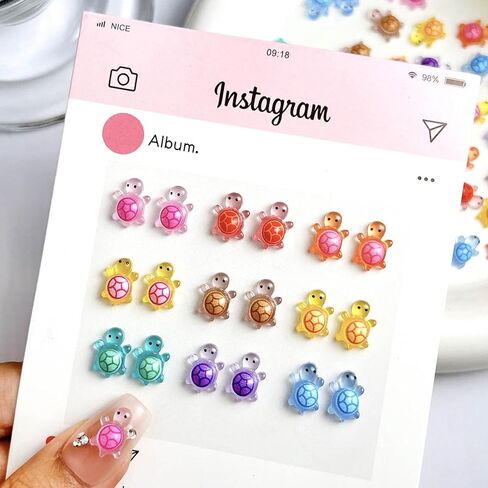 200 PCS Luminous Mini Resin Turtles, Tiny Sea Turtle Glow in the Dark Hide Small Figures Miniature Plastic Ocean Animal for Fairy Garden Micro Landscaping Dollhouse Home Decor Crafts in Kuwait